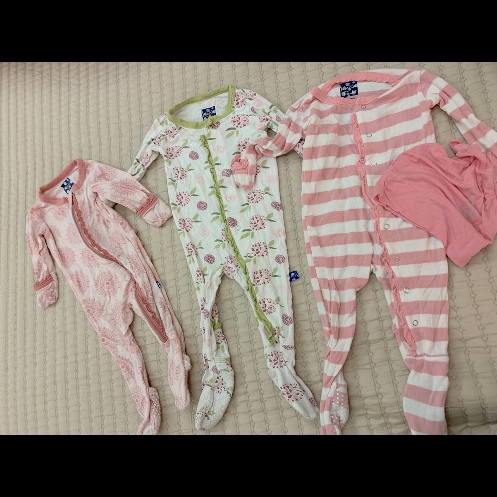 Kickee Pants Baby Girl Footie Bundle